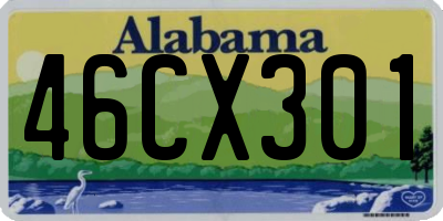 AL license plate 46CX301