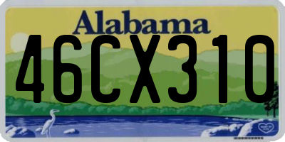 AL license plate 46CX310
