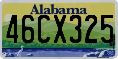 AL license plate 46CX325