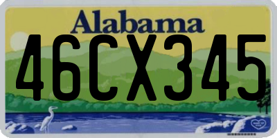 AL license plate 46CX345