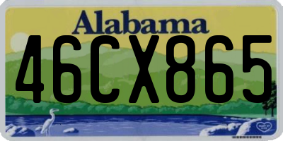 AL license plate 46CX865