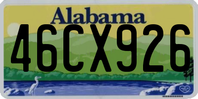 AL license plate 46CX926
