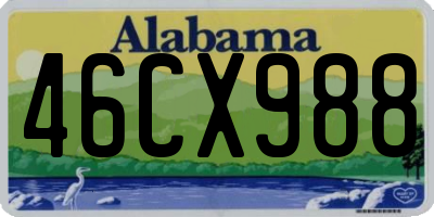 AL license plate 46CX988