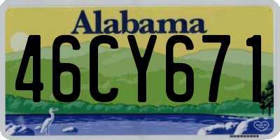 AL license plate 46CY671