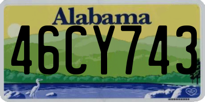 AL license plate 46CY743