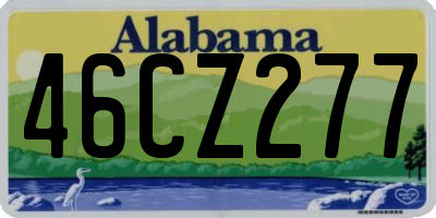 AL license plate 46CZ277