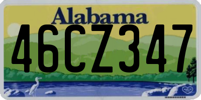 AL license plate 46CZ347
