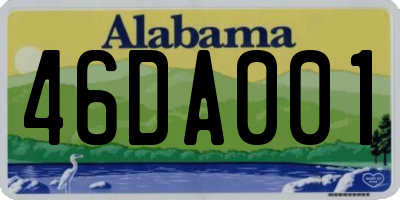 AL license plate 46DA001