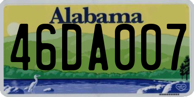 AL license plate 46DA007