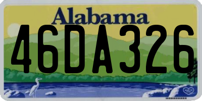 AL license plate 46DA326