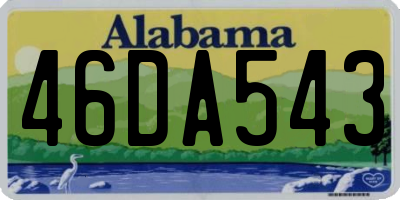 AL license plate 46DA543