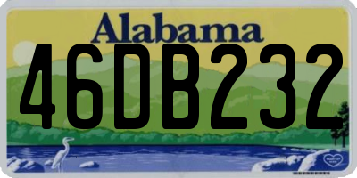 AL license plate 46DB232