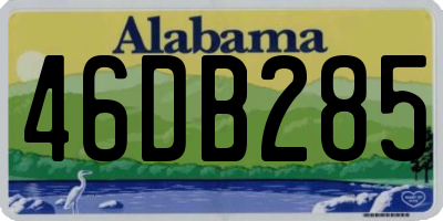 AL license plate 46DB285