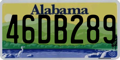 AL license plate 46DB289