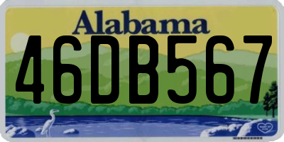 AL license plate 46DB567