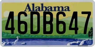 AL license plate 46DB647