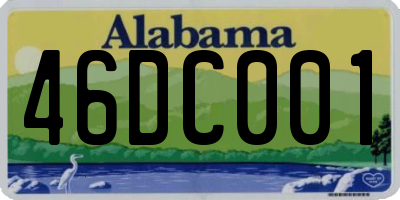 AL license plate 46DC001