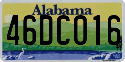 AL license plate 46DC016