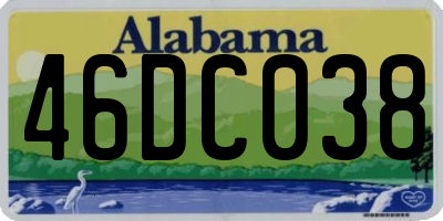 AL license plate 46DC038
