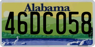 AL license plate 46DC058