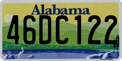 AL license plate 46DC122