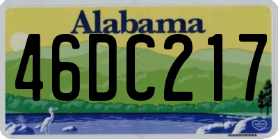 AL license plate 46DC217