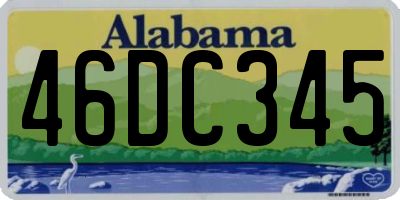 AL license plate 46DC345