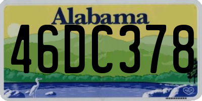 AL license plate 46DC378