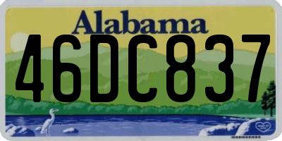AL license plate 46DC837