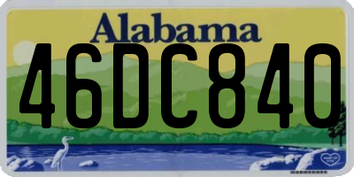 AL license plate 46DC840