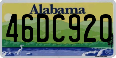 AL license plate 46DC920