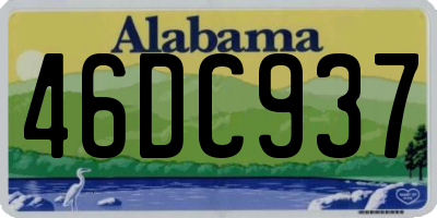 AL license plate 46DC937