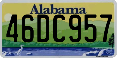 AL license plate 46DC957