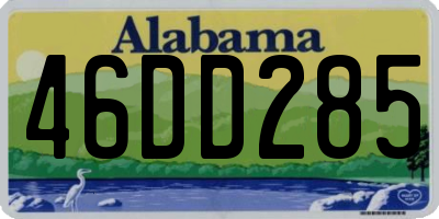 AL license plate 46DD285
