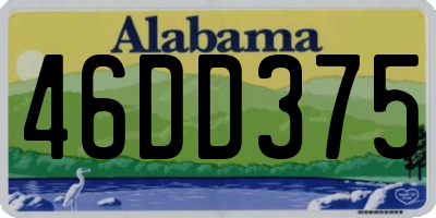 AL license plate 46DD375