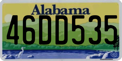 AL license plate 46DD535