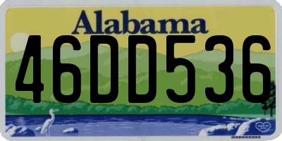 AL license plate 46DD536