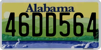 AL license plate 46DD564