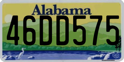 AL license plate 46DD575