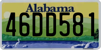 AL license plate 46DD581