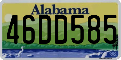 AL license plate 46DD585