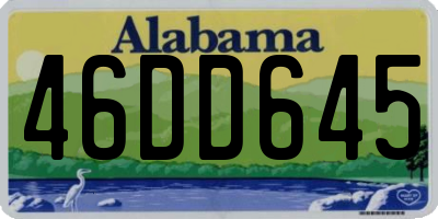 AL license plate 46DD645