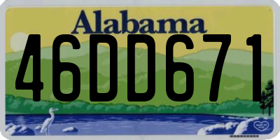 AL license plate 46DD671