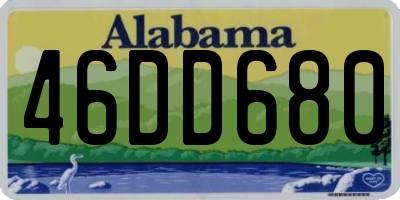 AL license plate 46DD680