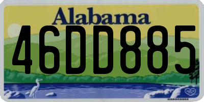 AL license plate 46DD885