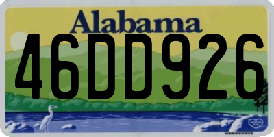 AL license plate 46DD926