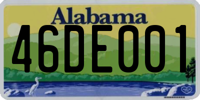 AL license plate 46DE001