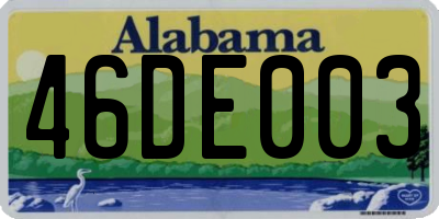 AL license plate 46DE003