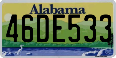 AL license plate 46DE533