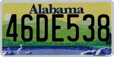 AL license plate 46DE538